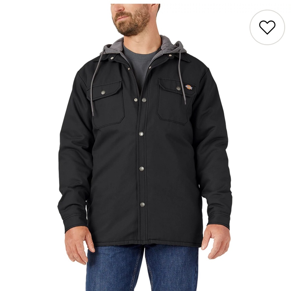 Dickies Black Hooded Shirt Jacket